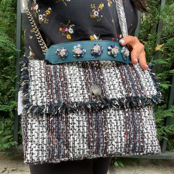 Authentic KURT GEIGER LONDON TWEED/leather Crosby - Picture 3 of 16